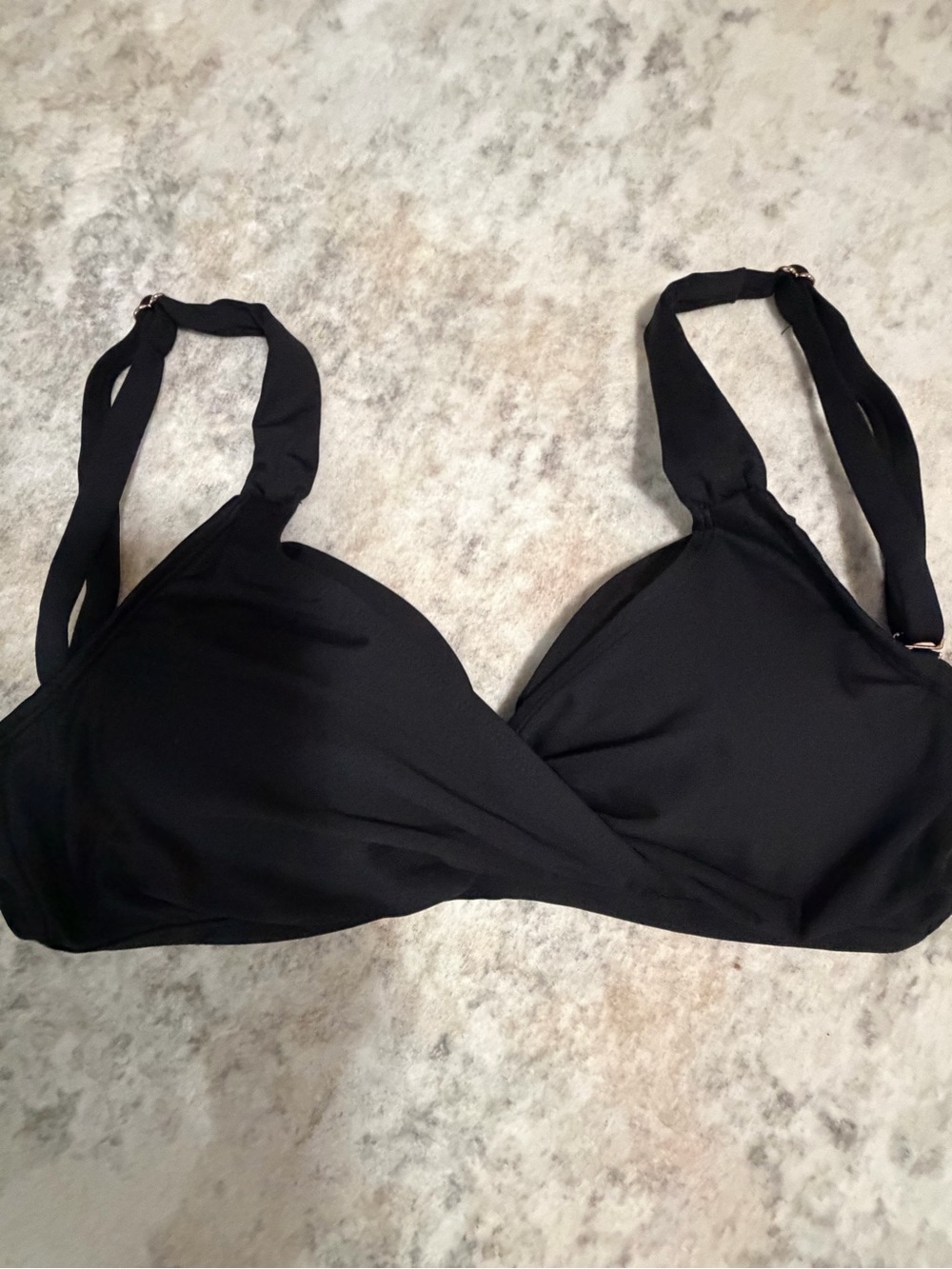 Anne Cole Black Wrap-Style Bra with Adjustable Straps
